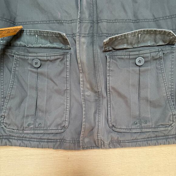 L.L. Bean Chore Coat Jacket LT Field Work Canvas 284421 Vintage Sherpa Military - Picture 6 of 11